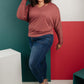 The Lillian Cut-Out Neckline Top in Rust