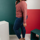 The Lillian Cut-Out Neckline Top in Rust