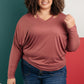 The Lillian Cut-Out Neckline Top in Rust