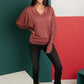 The Lillian Cut-Out Neckline Top in Rust