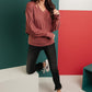 The Lillian Cut-Out Neckline Top in Rust