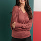 The Lillian Cut-Out Neckline Top in Rust