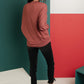 The Lillian Cut-Out Neckline Top in Rust