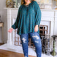 The Time Is Now Spotted Blouse In Teal