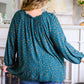 The Time Is Now Spotted Blouse In Teal