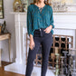 The Time Is Now Spotted Blouse In Teal