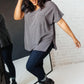 The Weekender Top in Charcoal