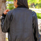 This Is It Faux Leather Bomber Jacket In Black