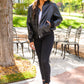 This Is It Faux Leather Bomber Jacket In Black