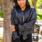 This Is It Faux Leather Bomber Jacket In Black