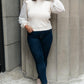 Thrills And Frills Mock Neck Sweater in Ivory