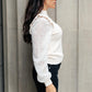 Thrills And Frills Mock Neck Sweater in Ivory