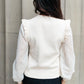 Thrills And Frills Mock Neck Sweater in Ivory