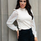 Thrills And Frills Mock Neck Sweater in Ivory