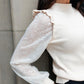 Thrills And Frills Mock Neck Sweater in Ivory