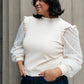 Thrills And Frills Mock Neck Sweater in Ivory