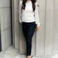 Thrills And Frills Mock Neck Sweater in Ivory