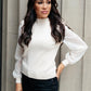 Thrills And Frills Mock Neck Sweater in Ivory