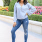 Throw On And Go Top in Gray