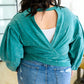 Tied Up In Cuteness Mineral Wash Sweater in Teal