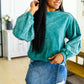Tied Up In Cuteness Mineral Wash Sweater in Teal