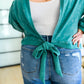 Tied Up In Cuteness Mineral Wash Sweater in Teal