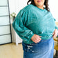 Tied Up In Cuteness Mineral Wash Sweater in Teal