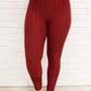Let's Go Textured Leggings in Burgundy