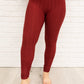 Let's Go Textured Leggings in Burgundy