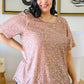 Times Square Sequin Short Sleeve Top In Gold