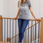 To The Window Graphic V Neck Tee In Gray
