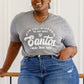To The Window Graphic V Neck Tee In Gray