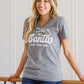 To The Window Graphic V Neck Tee In Gray