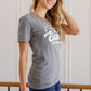 To The Window Graphic V Neck Tee In Gray