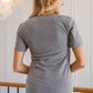 To The Window Graphic V Neck Tee In Gray