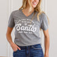 To The Window Graphic V Neck Tee In Gray