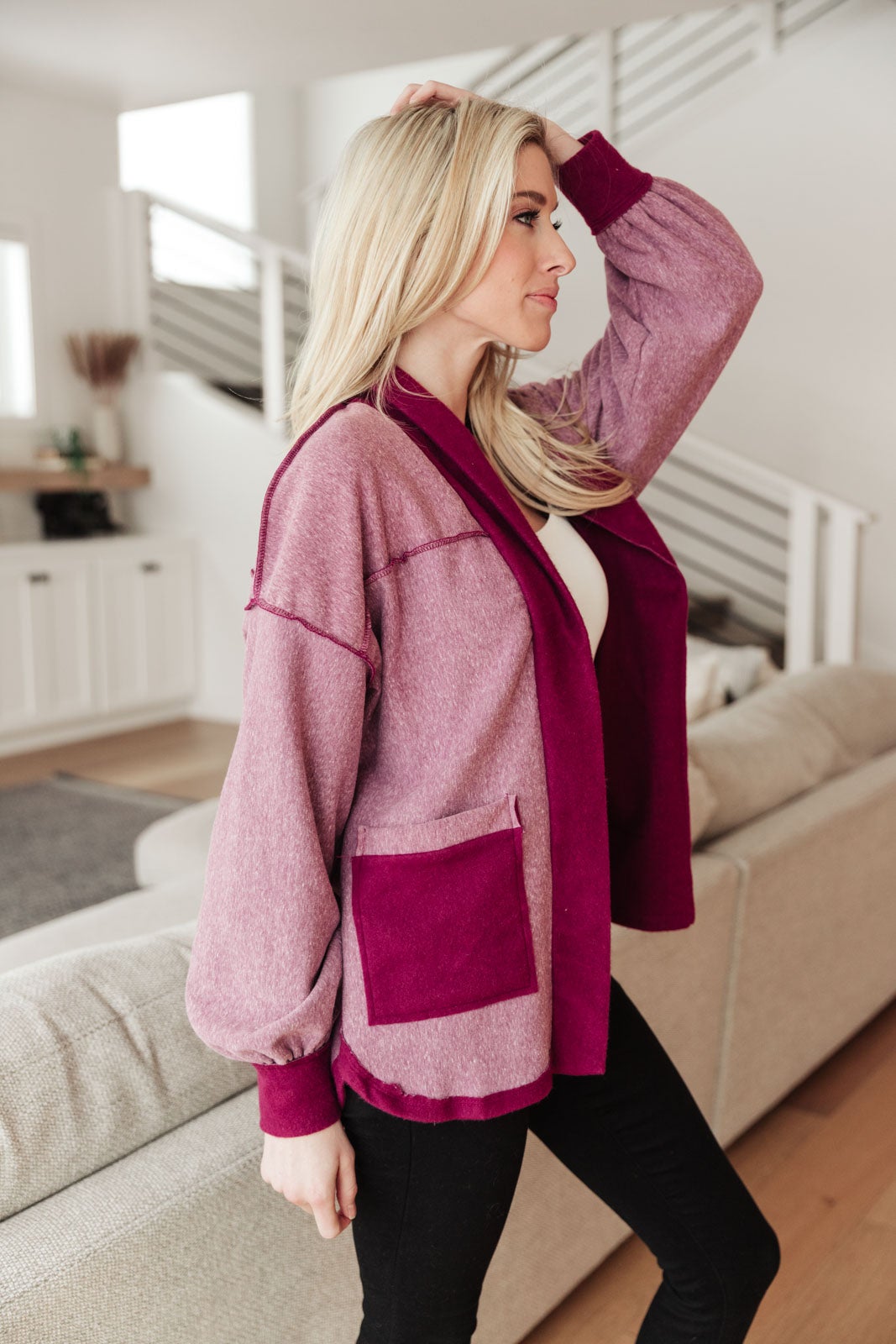 RACK SALE Two Hearts Jacket In Plum - MEDIUM