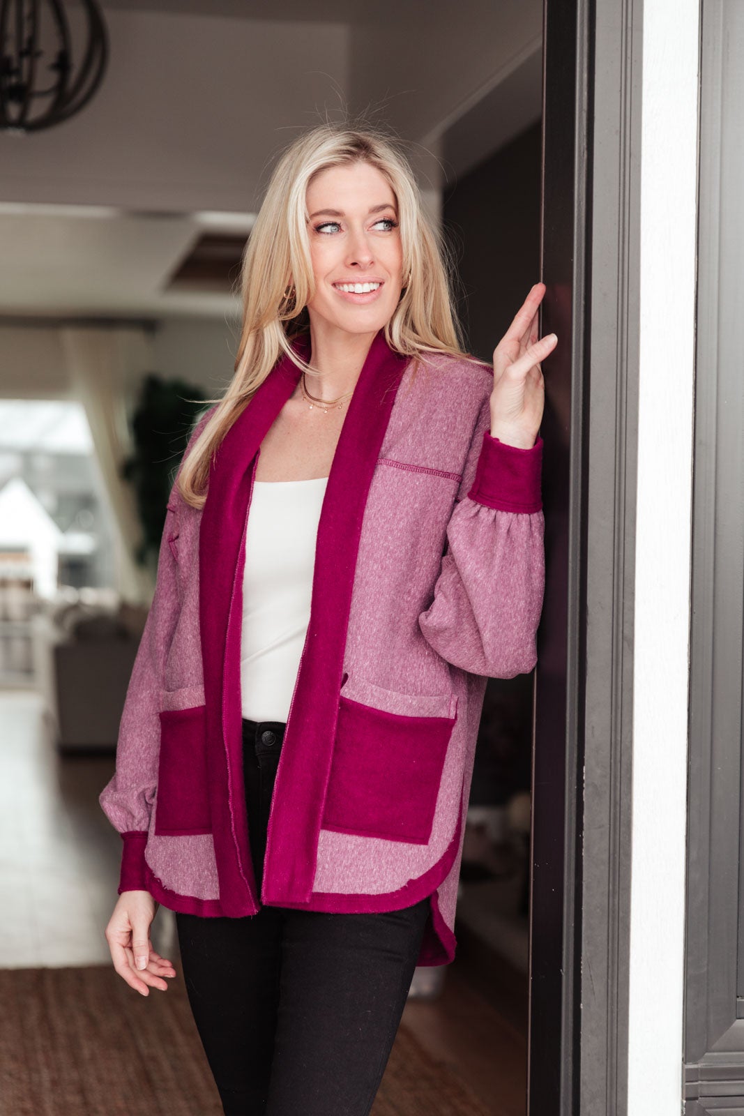 RACK SALE Two Hearts Jacket In Plum - MEDIUM