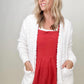 Zenana Long Sleeve Popcorn Sweater Cardigan with Pockets
