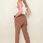 Cropped Pull on Dress Pants with Pockets