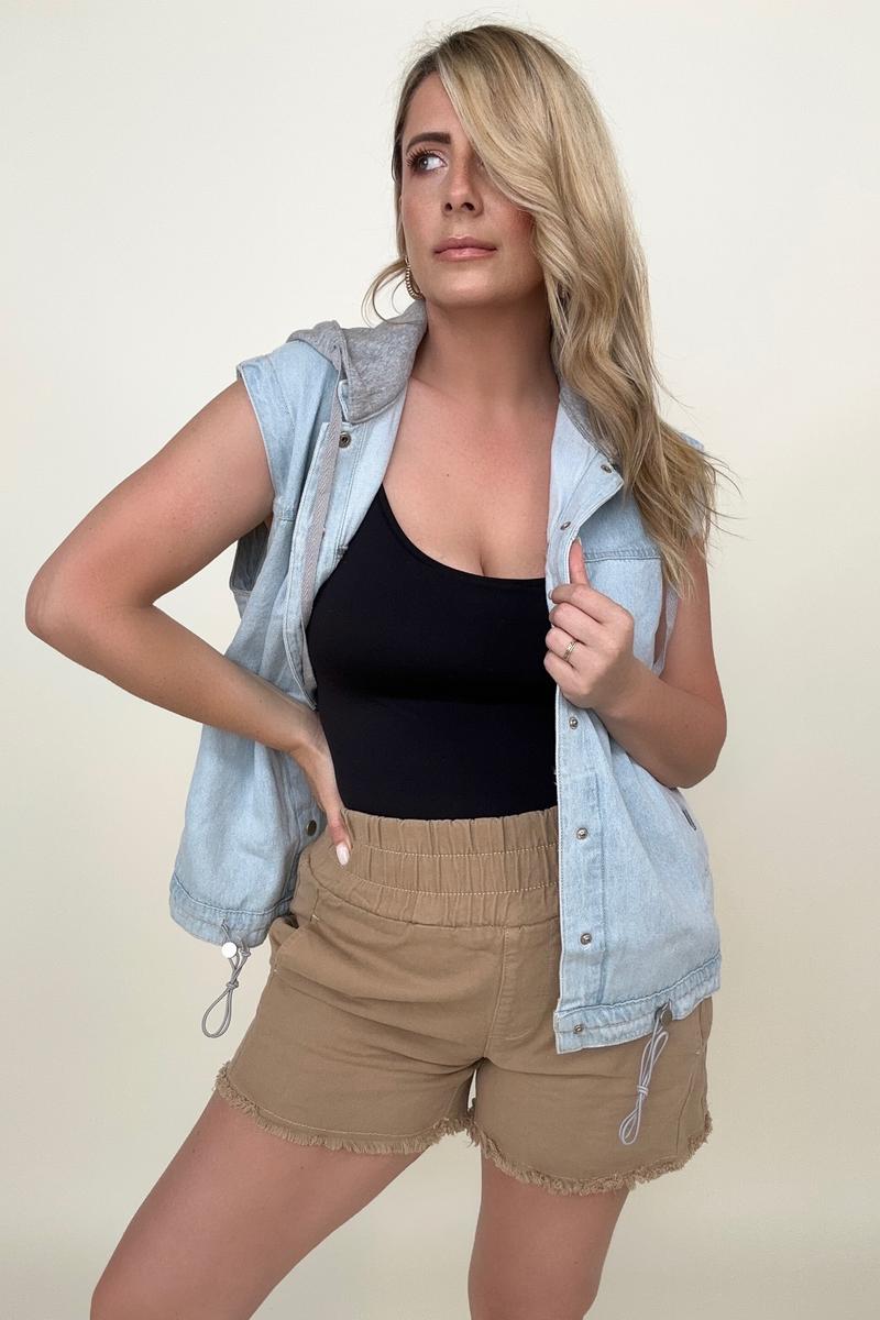 Casual Smocked High Waist Shorts