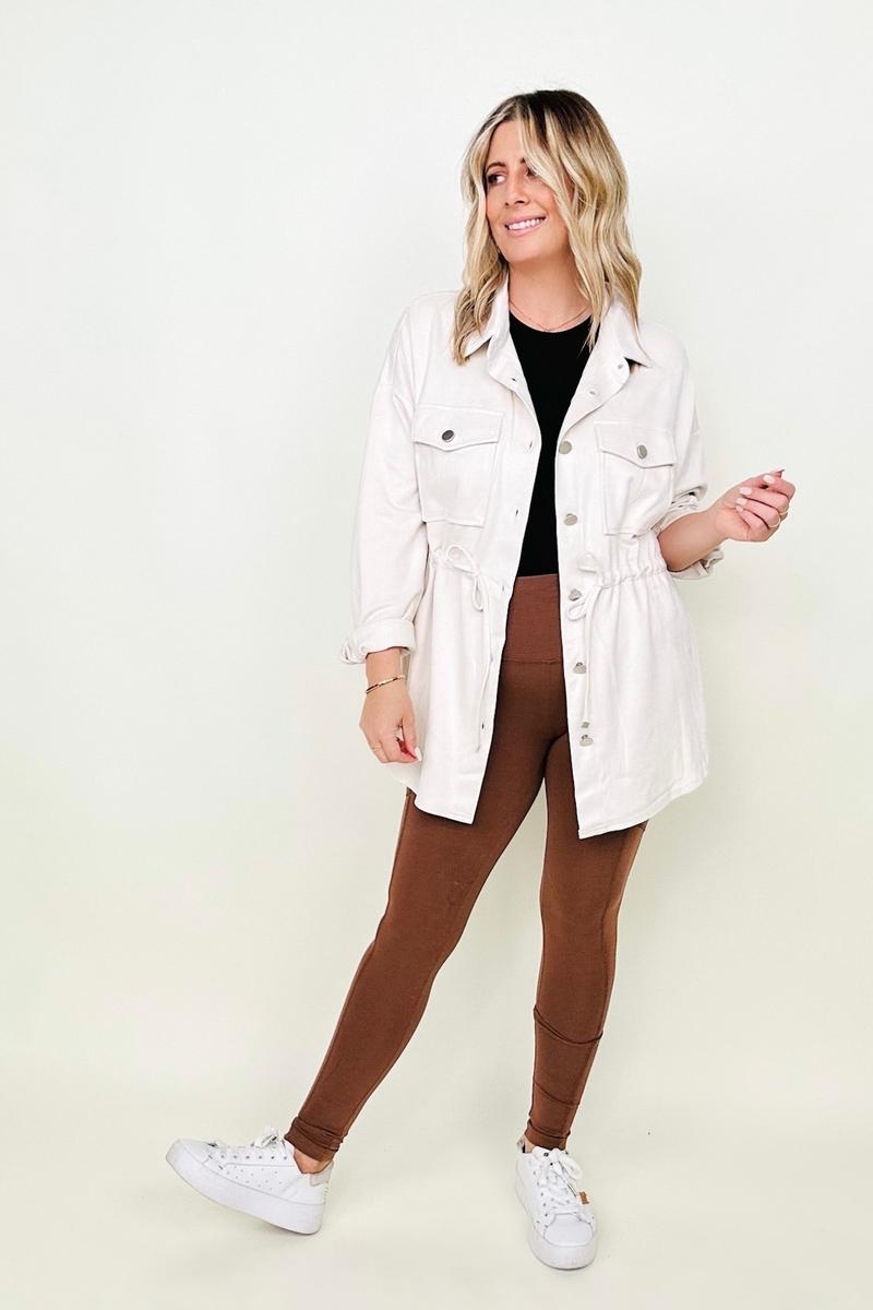 Faux Suede Shirt Jacket - 2 colors