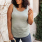 Back The Bow Up Striped Tank In Sage