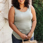 Back The Bow Up Striped Tank In Sage