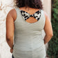 Back The Bow Up Striped Tank In Sage