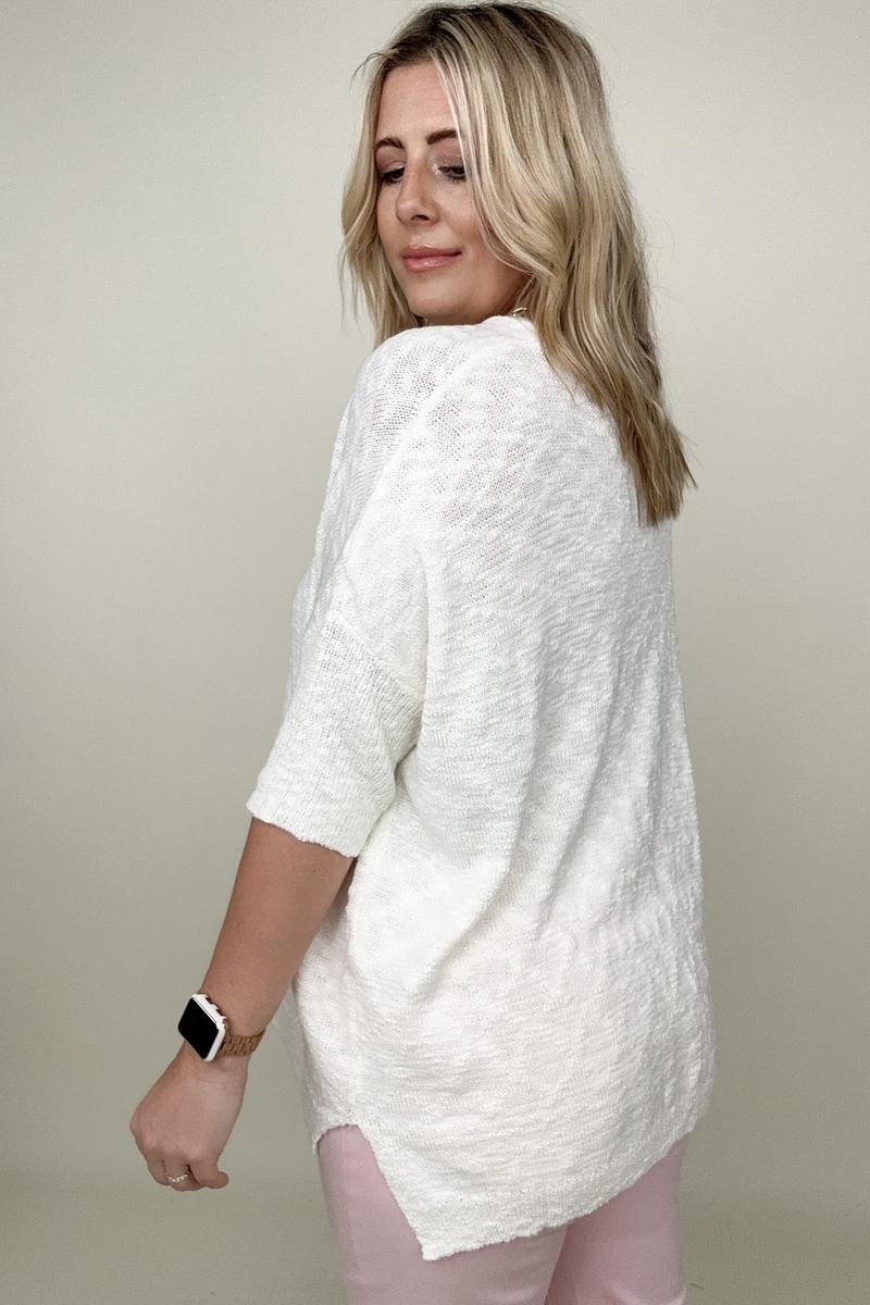 Wide Neck Oversized Loose Knit Top - Multiple Colors