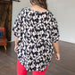 Unforgettable V-Neck Animal Print Blouse in Black