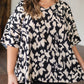 Unforgettable V-Neck Animal Print Blouse in Black