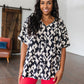 Unforgettable V-Neck Animal Print Blouse in Black