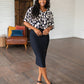Unforgettable V-Neck Animal Print Blouse in Black